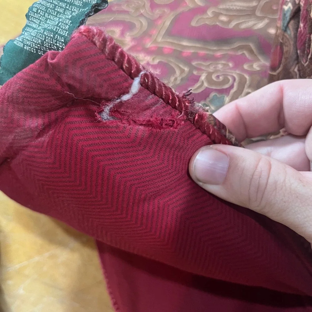 Vtg Ralph Lauren Abenhall Paisley Full Queen Comforter Set 2 Shams Burgundy Boho